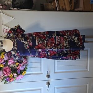 Lularoe hi-lo dress - navy blue with dots